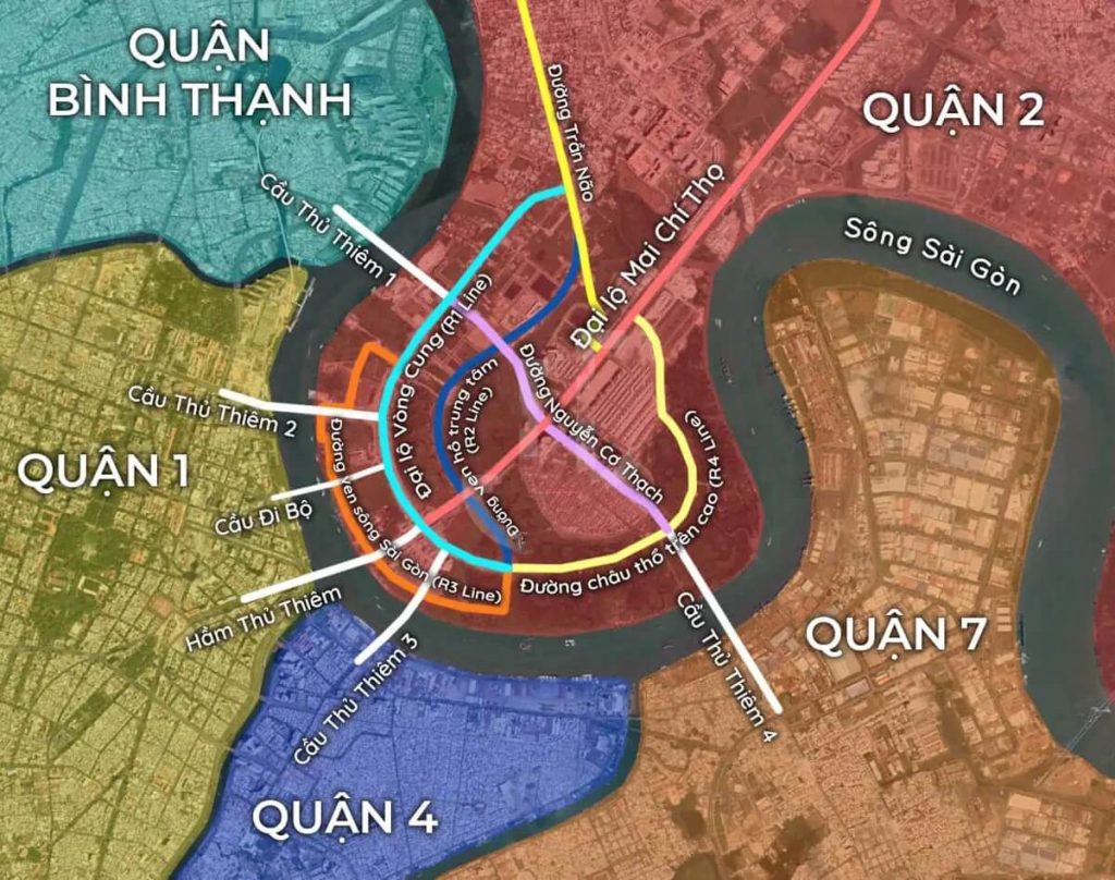 Quy Hoạch Bán Đảo Thủ Thiêm Quận 2, Tp. Thủ Đức 3 ban dao thu thiem quy hoach cac con duong batdongsanquan2.com