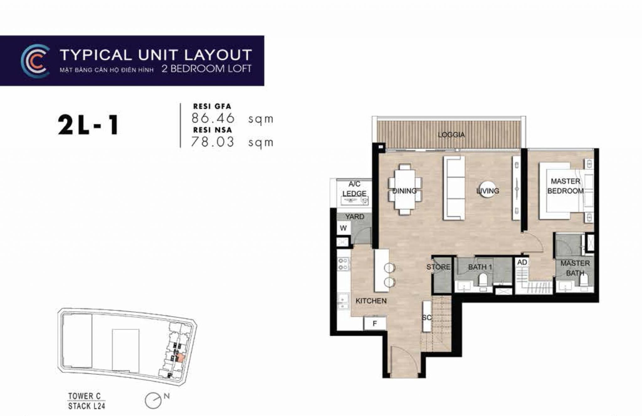 Dự Án The Metropole Thủ Thiêm 16 the metropole thu thiem layout can 2pn loft 2L-1 86m toa the crest batdongsanquan2.com.jpg