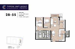 layout can 2pn toa crest the metropole thu thiem batdongsanquan2.com